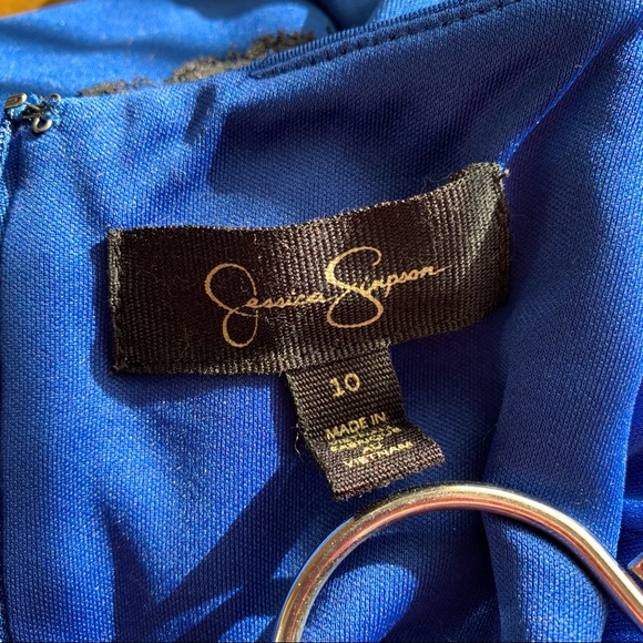 Jessica Simpson Black & Blue Sleeveless Cocktail Dress sz 10 - Picture 13 of 14